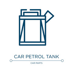 Car petrol tank icon. Linear vector illustration from car parts collection. Outline car petrol tank icon vector. Thin line symbol for use on web and mobile apps, logo, print media.