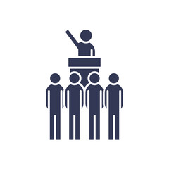 avatar man on podium flat style icon vector design