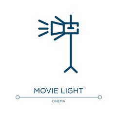 Movie light icon. Linear vector illustration from cinema collection. Outline movie light icon vector. Thin line symbol for use on web and mobile apps, logo, print media.