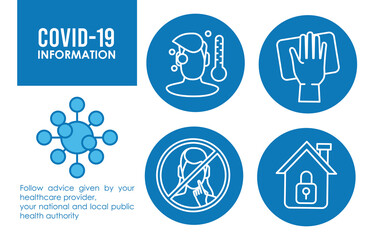 covid19 set of educational infographics icons
