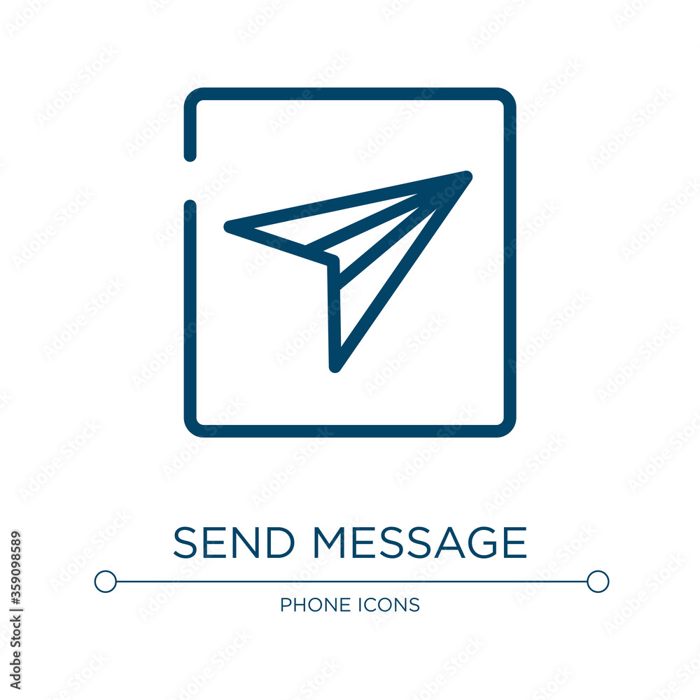 Poster send message icon. linear vector illustration from mail collection. outline send message icon vector
