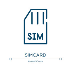 Simcard icon. Linear vector illustration from mobile collection. Outline simcard icon vector. Thin line symbol for use on web and mobile apps, logo, print media.