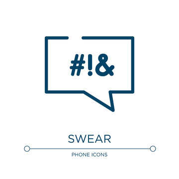 Swear icon. Linear vector illustration from messages communication collection. Outline swear icon vector. Thin line symbol for use on web and mobile apps, logo, print media.