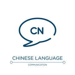 Chinese language icon. Linear vector illustration from communition collection. Outline chinese language icon vector. Thin line symbol for use on web and mobile apps, logo, print media.