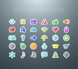 collection of vector stickers, web icons, paper pictograms