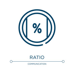 Ratio icon. Linear vector illustration from television collection. Outline ratio icon vector. Thin line symbol for use on web and mobile apps, logo, print media.
