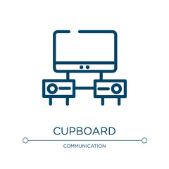 Cupboard icon. Linear vector illustration from television collection. Outline cupboard icon vector. Thin line symbol for use on web and mobile apps, logo, print media.