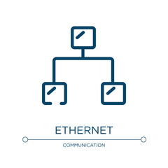 Ethernet icon. Linear vector illustration from internet of things collection. Outline ethernet icon vector. Thin line symbol for use on web and mobile apps, logo, print media.