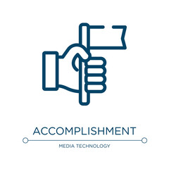 Accomplishment icon. Linear vector illustration from marketing & growth collection. Outline accomplishment icon vector. Thin line symbol for use on web and mobile apps, logo, print media.