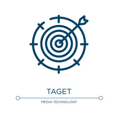 Taget icon. Linear vector illustration from marketing & growth collection. Outline taget icon vector. Thin line symbol for use on web and mobile apps, logo, print media.