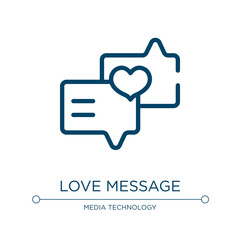 Love message icon. Linear vector illustration from chat collection. Outline love message icon vector. Thin line symbol for use on web and mobile apps, logo, print media.