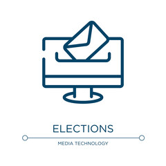 Elections icon. Linear vector illustration from social network collection. Outline elections icon vector. Thin line symbol for use on web and mobile apps, logo, print media.