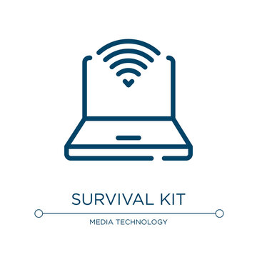 Survival Kit Icon. Linear Vector Illustration From Introvert Collection. Outline Survival Kit Icon Vector. Thin Line Symbol For Use On Web And Mobile Apps, Logo, Print Media.