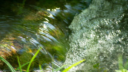 
Close up on a small waterfall in a stream