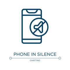 Phone in silence icon. Linear vector illustration from smartphones collection. Outline phone in silence icon vector. Thin line symbol for use on web and mobile apps, logo, print media.