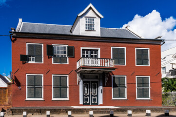 Architecture in the historic city of Paramaribo, Suriname. The historic inner city of Paramaribo is a UNESCO World Heritage Site since 2002.