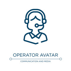 Operator avatar icon. Linear vector illustration from support collection. Outline operator avatar icon vector. Thin line symbol for use on web and mobile apps, logo, print media.