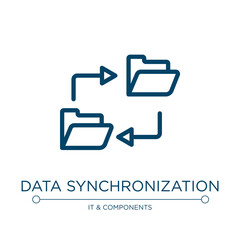 Data synchronization icon. Linear vector illustration from computer functions collection. Outline data synchronization icon vector. Thin line symbol for use on web and mobile apps, logo, print media.