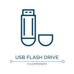 Usb flash drive icon. Linear vector illustration from technology collection. Outline usb flash drive icon vector. Thin line symbol for use on web and mobile apps, logo, print media.