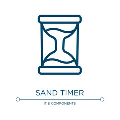 Sand timer icon. Linear vector illustration from computer applications collection. Outline sand timer icon vector. Thin line symbol for use on web and mobile apps, logo, print media.