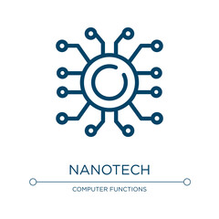 Fototapeta premium Nanotech icon. Linear vector illustration from ai for earth collection. Outline nanotech icon vector. Thin line symbol for use on web and mobile apps, logo, print media.