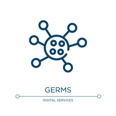 Germs icon. Linear vector illustration from nerd collection. Outline germs icon vector. Thin line symbol for use on web and mobile apps, logo, print media.