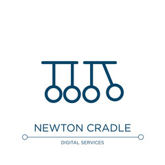 Newton cradle icon. Linear vector illustration from nerd collection. Outline newton cradle icon vector. Thin line symbol for use on web and mobile apps, logo, print media.