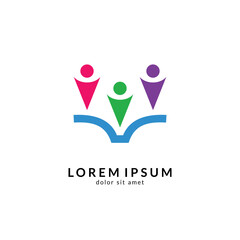 People logo design vector illustration, human care symbol, happy family icon, community foundation