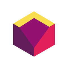 geometric and abstract 3d cube flat style icon vector design