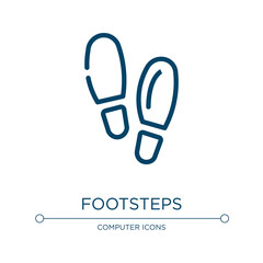 Footsteps silhouette variant icon. Linear vector illustration from computer and media collection. Outline footsteps silhouette variant icon vector. Thin line symbol for use on web and mobile apps,