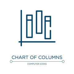 Chart of columns icon. Linear vector illustration from computer and media collection. Outline chart of columns icon vector. Thin line symbol for use on web and mobile apps, logo, print media.