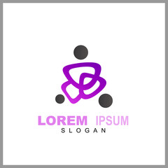 People logo design vector illustration, human care symbol, happy family icon, community foundation