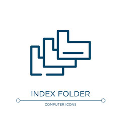 Index folder icon. Linear vector illustration from computer and media collection. Outline index folder icon vector. Thin line symbol for use on web and mobile apps, logo, print media.