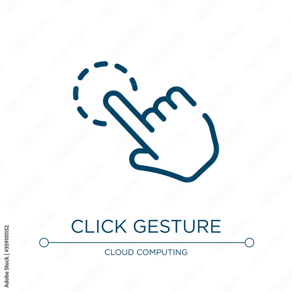 Poster click gesture icon. linear vector illustration from cursors and pointers collection. outline click g