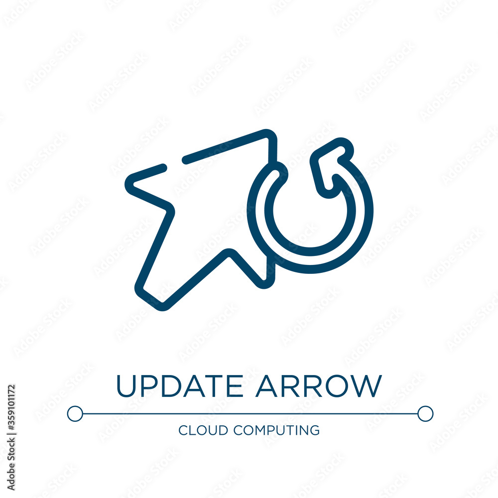 Poster update arrow icon. linear vector illustration from cursors and pointers collection. outline update a