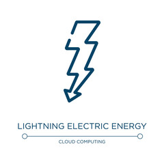 Lightning electric energy icon. Linear vector illustration from cursors and pointers collection. Outline lightning electric energy icon vector. Thin line symbol for use on web and mobile apps, logo,