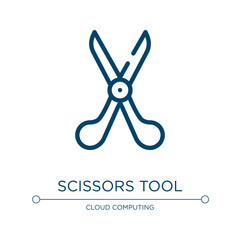 Scissors tool icon. Linear vector illustration from cursors and pointers collection. Outline scissors tool icon vector. Thin line symbol for use on web and mobile apps, logo, print media.