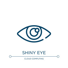 Shiny eye icon. Linear vector illustration from cursors and pointers collection. Outline shiny eye icon vector. Thin line symbol for use on web and mobile apps, logo, print media.