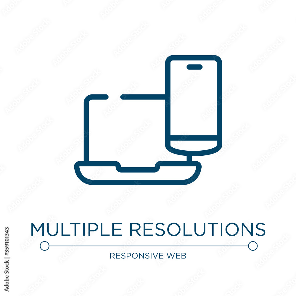 Poster multiple resolutions icon. linear vector illustration from responsive web collection. outline multip