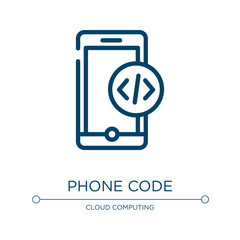 Phone code icon. Linear vector illustration from material devices collection. Outline phone code icon vector. Thin line symbol for use on web and mobile apps, logo, print media.