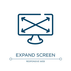 Expand screen icon. Linear vector illustration from responsive web collection. Outline expand screen icon vector. Thin line symbol for use on web and mobile apps, logo, print media.