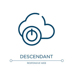 Descendant icon. Linear vector illustration from cloud computing collection collection. Outline descendant icon vector. Thin line symbol for use on web and mobile apps, logo, print media.