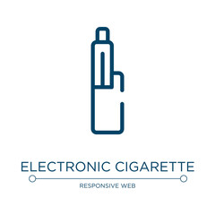 Electronic cigarette icon. Linear vector illustration from detailed devices collection. Outline electronic cigarette icon vector. Thin line symbol for use on web and mobile apps, logo, print media.