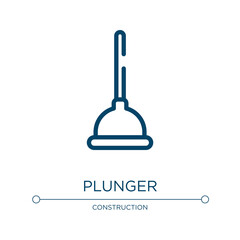 Plunger icon. Linear vector illustration from tools collection. Outline plunger icon vector. Thin line symbol for use on web and mobile apps, logo, print media.