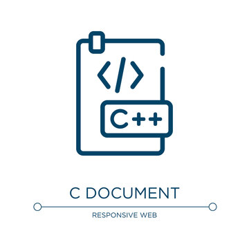 C document icon. Linear vector illustration from programming line craft collection. Outline c document icon vector. Thin line symbol for use on web and mobile apps, logo, print media.