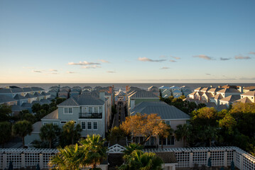 Fototapeta premium houses at the beach in autumn