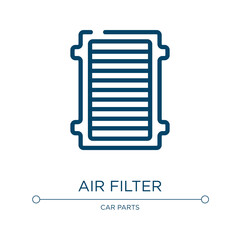 Air filter icon. Linear vector illustration from car parts collection. Outline air filter icon vector. Thin line symbol for use on web and mobile apps, logo, print media.