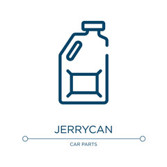 Jerrycan icon. Linear vector illustration from construction collection. Outline jerrycan icon vector. Thin line symbol for use on web and mobile apps, logo, print media.
