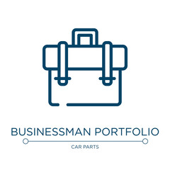 Businessman portfolio icon. Linear vector illustration from toolbox collection. Outline businessman portfolio icon vector. Thin line symbol for use on web and mobile apps, logo, print media.