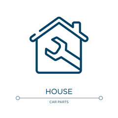 House icon. Linear vector illustration from do it yourself collection. Outline house icon vector. Thin line symbol for use on web and mobile apps, logo, print media.